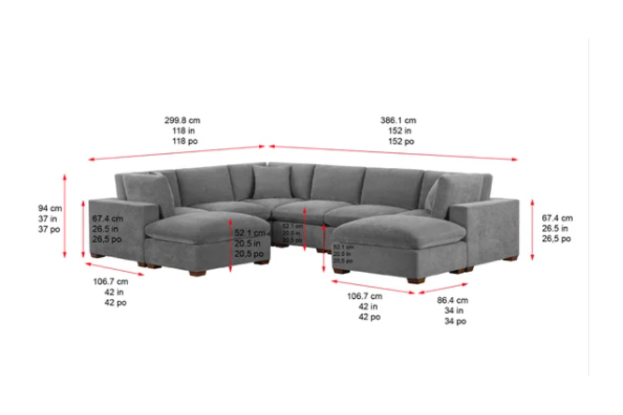 Modelo de piso modular seccional de 8 piezas Thomasville Lowell