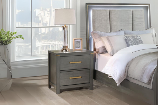 Kieran 2-drawer Nightstand Grey 224742