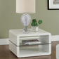 Elana 1-shelf Rectangular Side End Table White High Gloss	703267