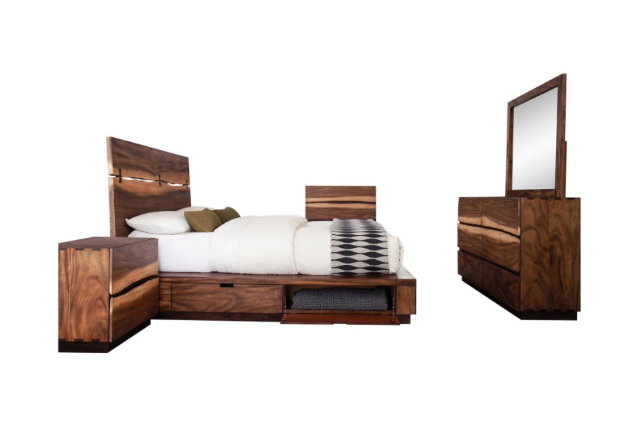 Winslow 4-piece Eastern King Bedroom Set Smokey Walnut 223250KE-S4