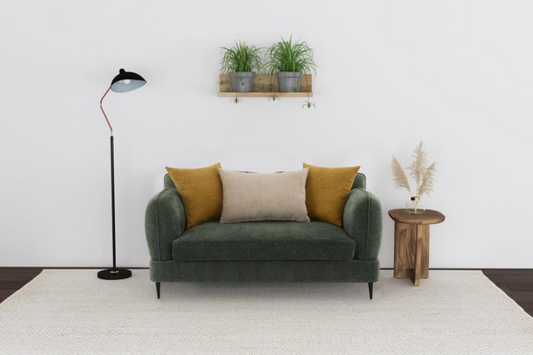 Jade Chenille Upholstered Modern Track Arm Loveseat Green 509132