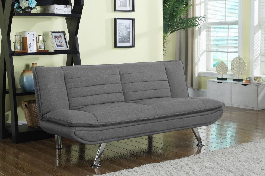 Sofá cama convertible con mechones tapizados Julian, gris, 503966, disponible próximamente 