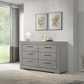 Ives 6-drawer Dresser Cabinet Grey High Gloss 224973