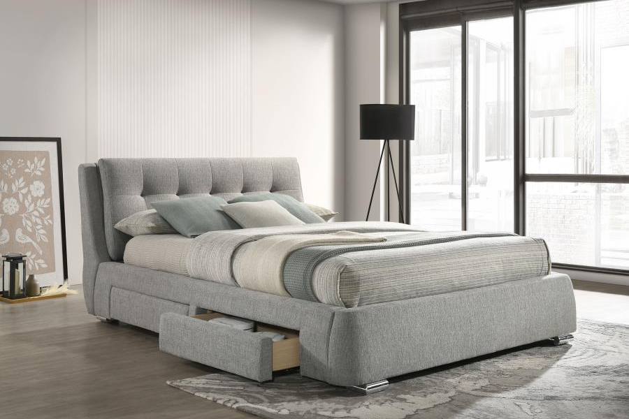 Fenbrook Upholstered Queen Storage Panel Bed Grey 300523Q