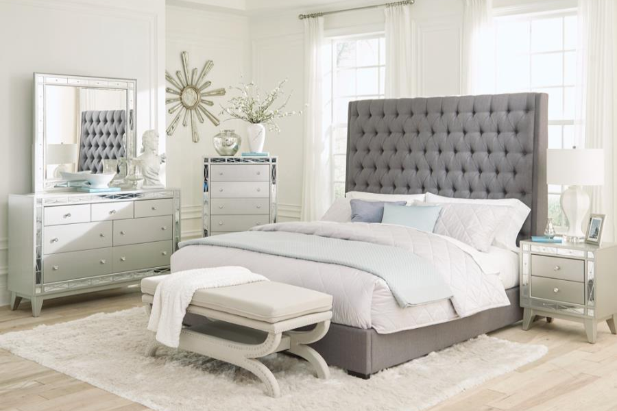 Camille 4-piece Queen Bedroom Set Metallic Mercury	300621Q-S4