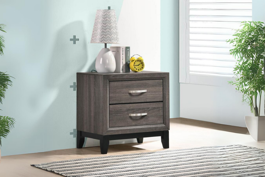 Watson 2-drawer Nightstand Grey Oak 212422