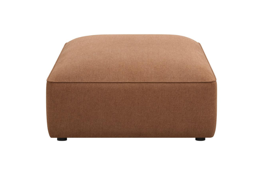 Jennifer Square Upholstered Ottoman Terracotta 551593