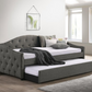 Sadie Upholstered Twin Daybed with Trundle Grey 300638