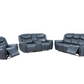 Conjunto de sofá reclinable tapizado de 3 piezas Sloane azul 610271-S3 