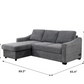 Coddle Aria Fabric Sleeper Sofa with Reversible Chaise