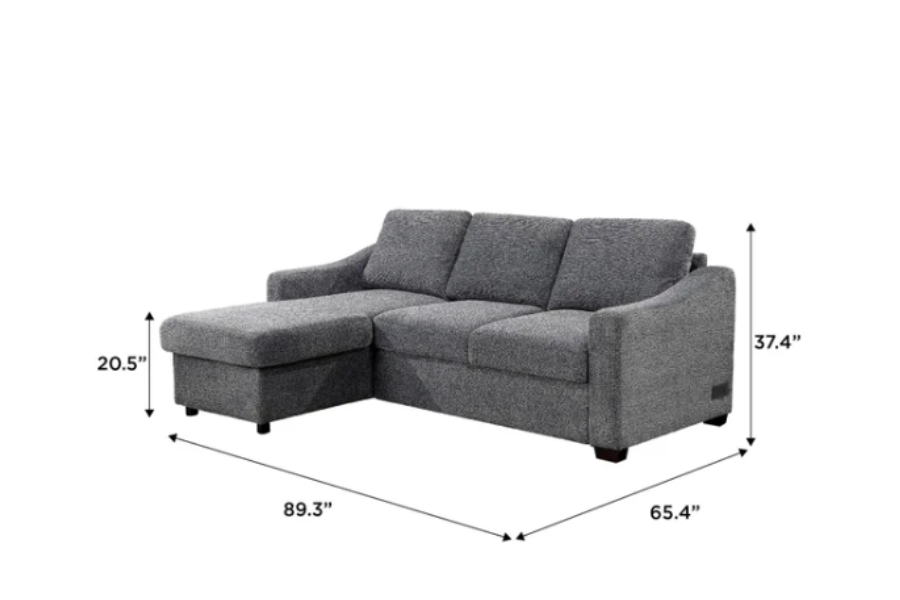 Coddle Aria Fabric Sleeper Sofa with Reversible Chaise