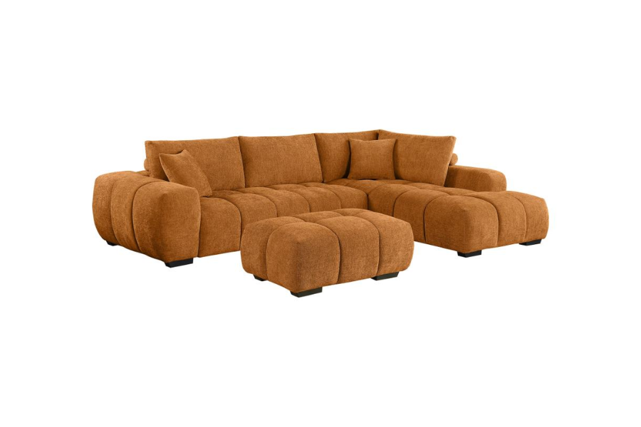 Camacho Upholstered Sectional Sofa with Ottoman Set Orange 503975-SET Comming Soon