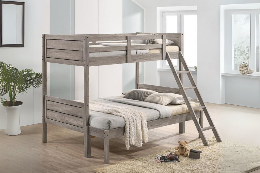 Ryder Wood Twin Over Full Bunk Bed Weathered Taupe 400819