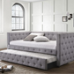 Mockern Upholstered Twin Daybed with Trundle Grey 302161