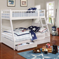 Ashton 2-drawer Wood Twin Over Full Bunk Bed White 460180