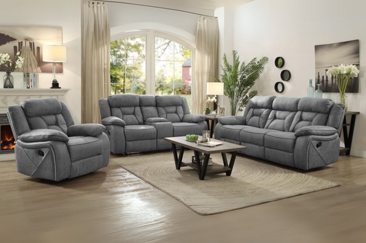 Higgins 3-piece Upholstered Motion Reclining Sofa Set Grey  602261-S3 Comming Soon