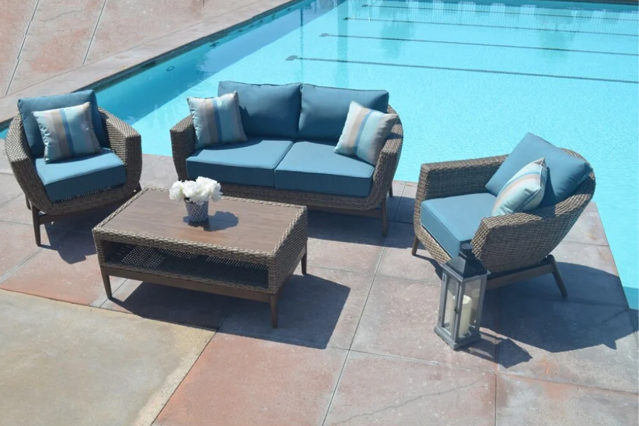 Southfield 4 Pc Aluminum Wicker Sofa Set