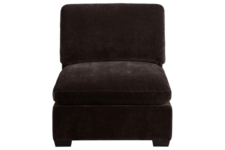 Lakeview Upholstered Armless Chair Dark Chocolate 551464