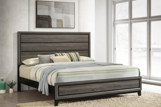 Watson Wood Eastern King Panel Bed Grey Oak 212421KE