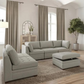 Thomasville Tisdale Modular Sectional 5-piece Boucle with Storage Ottoman Floor Model