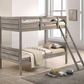 Ryder Wood Twin Over Twin Bunk Bed Weathered Taupe 400818