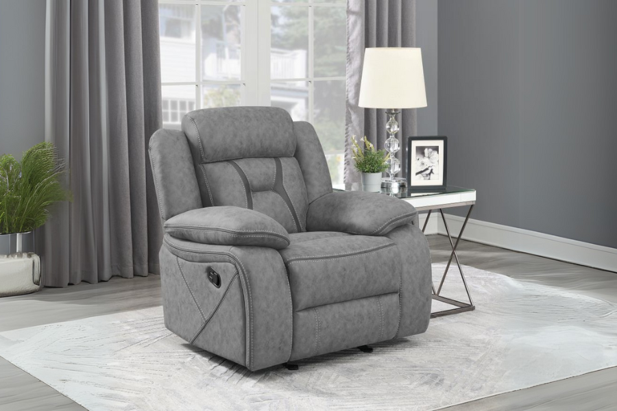 Higgins Upholstered Glider Recliner Chair Grey 602263