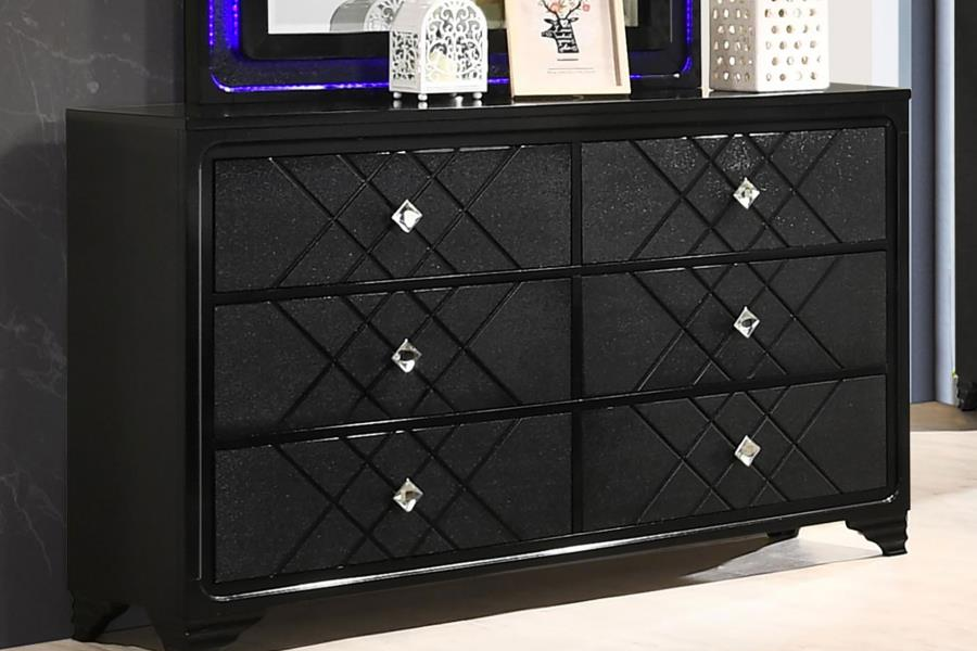 Penelope 6-drawer Dresser Midnight Star 223573