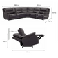 Wylder Leather Power Reclining Sectional with Power Headrests Floor Model