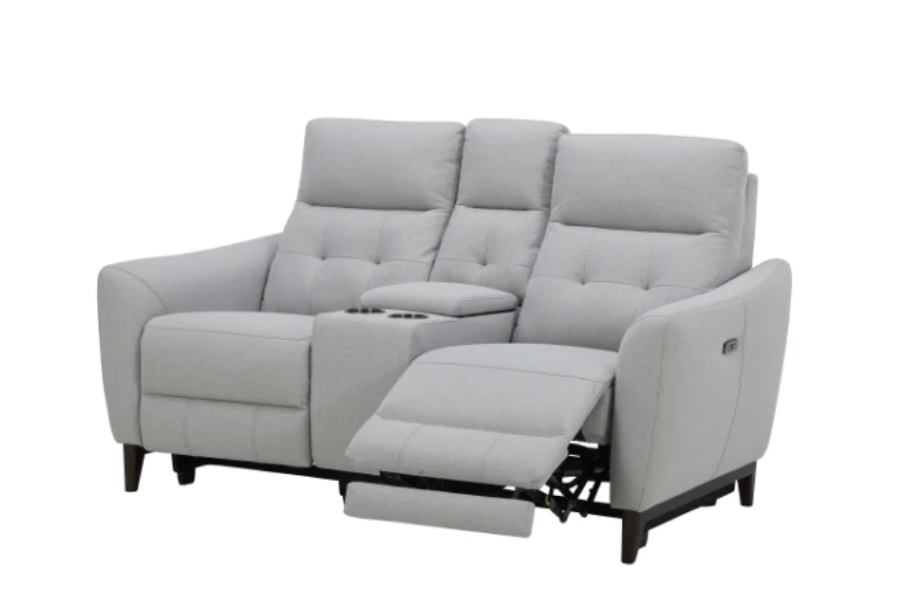 Loveseat eléctrico de tela Alpendale con reposacabezas eléctricos