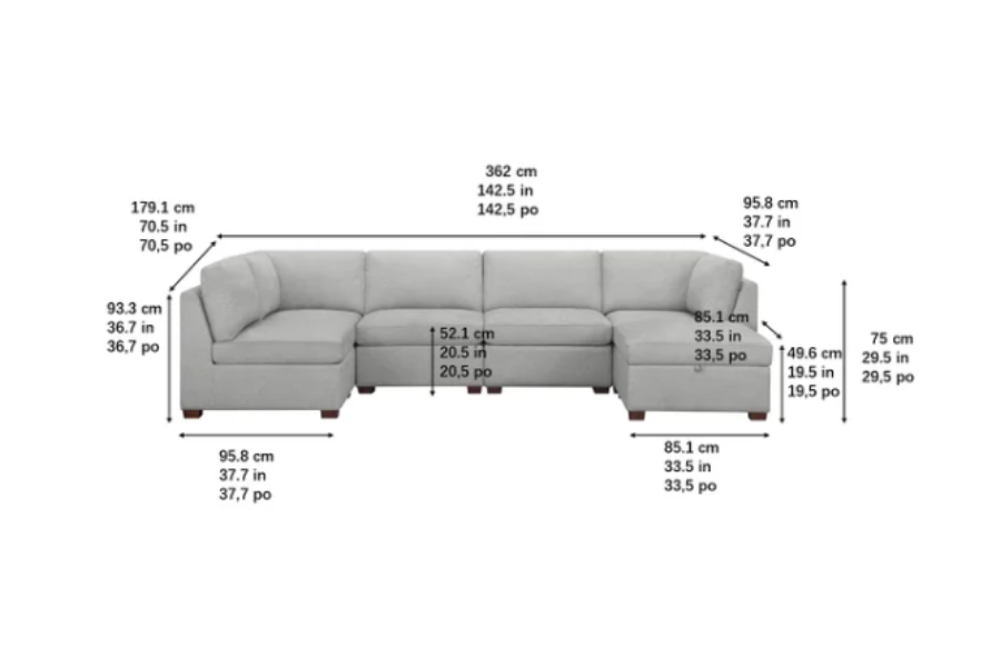 Thomasville Rockford 6-piece Fabric Modular Sectional with 2 Power Footrests Floor Model