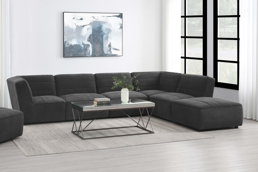 Sunny 6-piece Upholstered Modular Sectional Sofa Charcoal 552081-SET