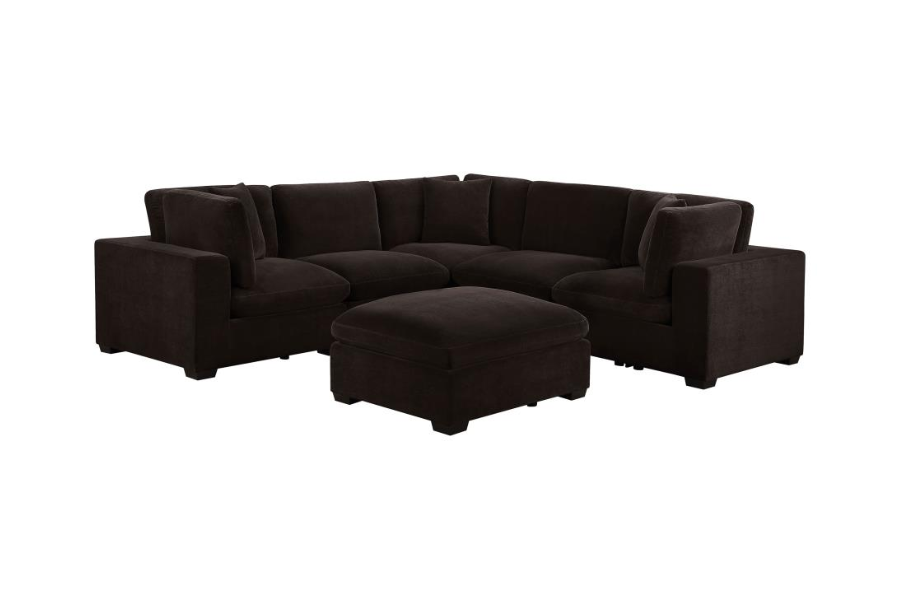 Lakeview 6-piece Upholstered Modular Sectional Chocolate 551464-SET