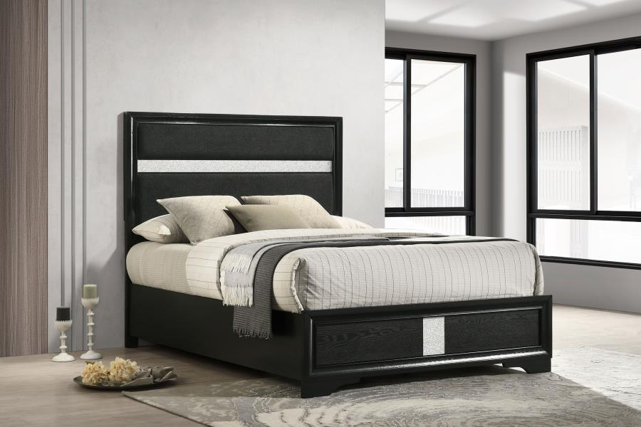 Miranda 54-inch Upholstered Full Panel Bed Black 206360F Comming Soon