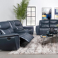 Sloane 2-piece Upholstered Reclining Sofa Set Blue 610271-S2