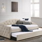 Sadie Upholstered Twin Daybed with Trundle Taupe 300639