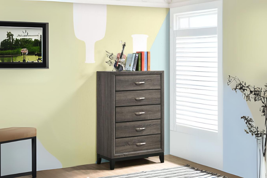 Watson 5-drawer Bedroom Chest Grey Oak 212425