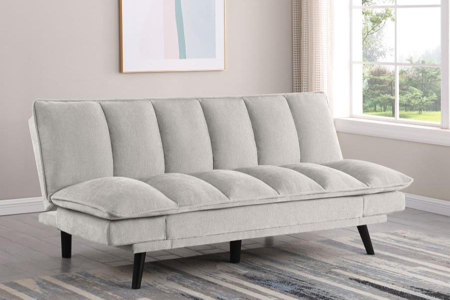 Laredo Upholstered Tufted Convertible Sofa Bed Light Grey 360017