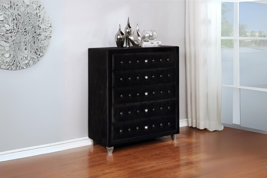 Deanna 5-drawer Bedroom Chest Black 206105