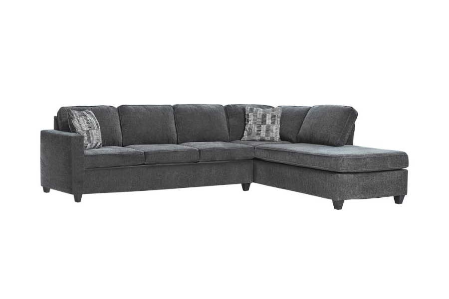 Mccord Upholstered Track Arm Sectional Sofa Dark Grey 509347