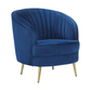 Sophia Upholstered Channel Tufted Barrel Accent Chair Blue 506863