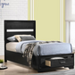 Miranda 51-inch Wood Twin Storage Panel Bed Black 206361T Comming Soon