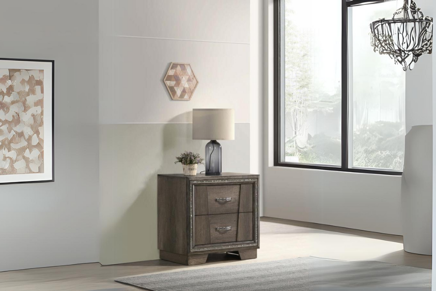 Janine 2-drawer Nightstand Grey 223552