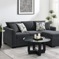 Storey Upholstered Sleeper Sectional Chaise Sofa Dark Grey 504777