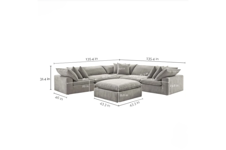 Sereen 5-piece Fabric Modular Sectional Floor Model 188759