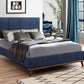 Charity Upholstered Queen Panel Bed Blue 300626Q