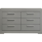 Ives 6-drawer Dresser Cabinet Grey High Gloss 224973