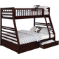 Ashton 2-drawer Wood Twin Over Full Bunk Bed Cappuccino 460184