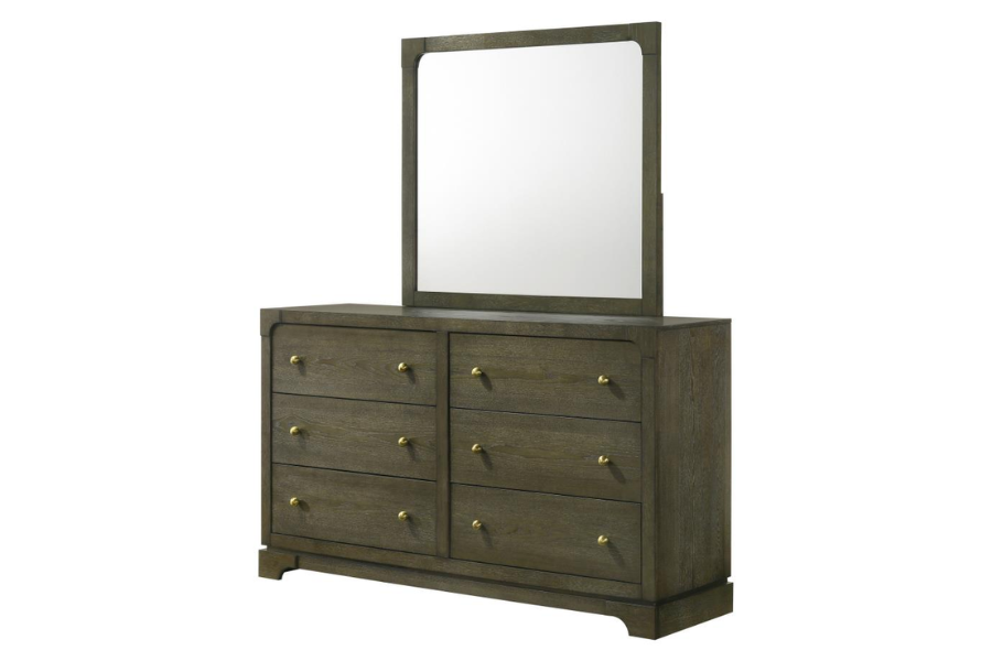 Gran Park 6-drawer Dresser and Mirror Dark Cocoa 224933M