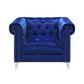 Bleker Upholstered Tuxedo Arm Tufted Accent Chair Blue 509483