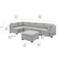 Thomasville Tisdale Fabric Sectional with Storage Ottoman